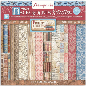 Papiers Scrap - Stamperia - Vintage Library - Backgrounds 30 x 30