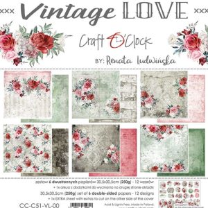 Papiers Scrap - Craft o'clock - Vintage Love - 30 x 30