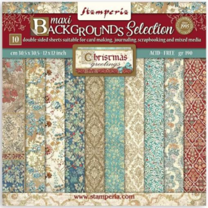 Papier Scrap - Stamperia - Christmas Greeting - Patterns 30 x 30
