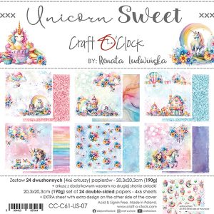 Papier Scrap - Craft o'clock - Unicorn sweet - 20x20