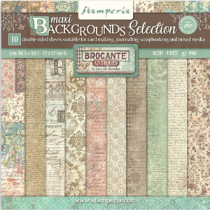 Papier Scrap - Stamperia - Brocante - Backgrounds 30 x 30