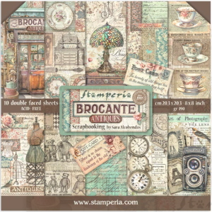 Papier Scrap - Stamperia - Brocante - 20 x 20 -  22 feuilles