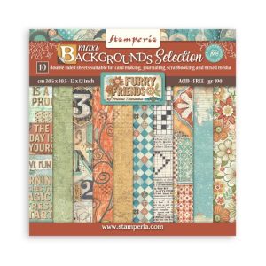 Papiers scrap - stamperia - Furry Friends - 30x30 backgrounds
