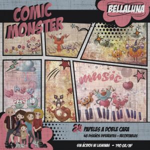 Papiers scrap - Bella Luna - Comics Monster - 30 x 30 maxi