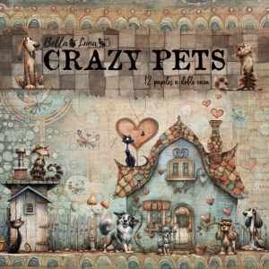 Papiers scrap - Bella Luna - Crazy Pets - 30 x 30