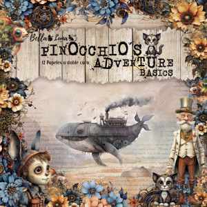 Papiers scrap - Bella Luna - Pinocchio's Adventure - 20 x 20 Basics