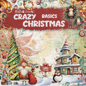 Papiers scrap - Bella Luna - Crazy Christmas - 30 x 30 Basics