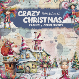 Papiers scrap - Bella Luna - Crazy Christmas - 30 x 30 Frames & complements