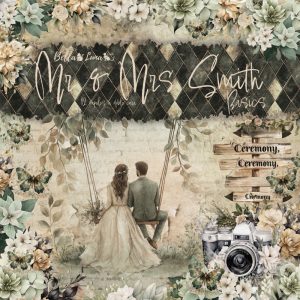 Papiers Scrap - Bella Luna - Mr & Mrs Smith - 20 x 20 Basics