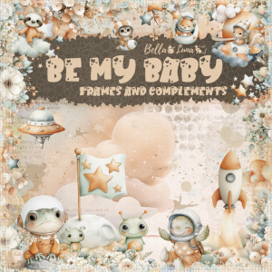 Accessoires Scrap - Bella Luna - Be my Baby - 30 x 30 frames and complements
