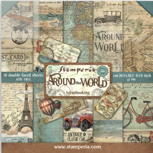 Papiers  Scrap - Stampéria - Around the world - 20 x 20